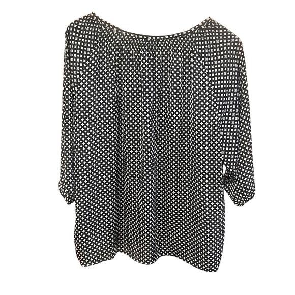 MICHAEL KORS BLACK AND WHITE POLKA DOT BLOUSE 100% POLY SIZE 12 - Picture 4 of 5